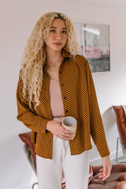 Red + Gold Check Bailey Top