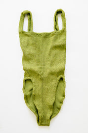 Metallic Moss Square Neck One Piece