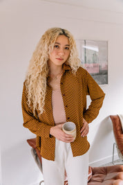 Red + Gold Check Bailey Top
