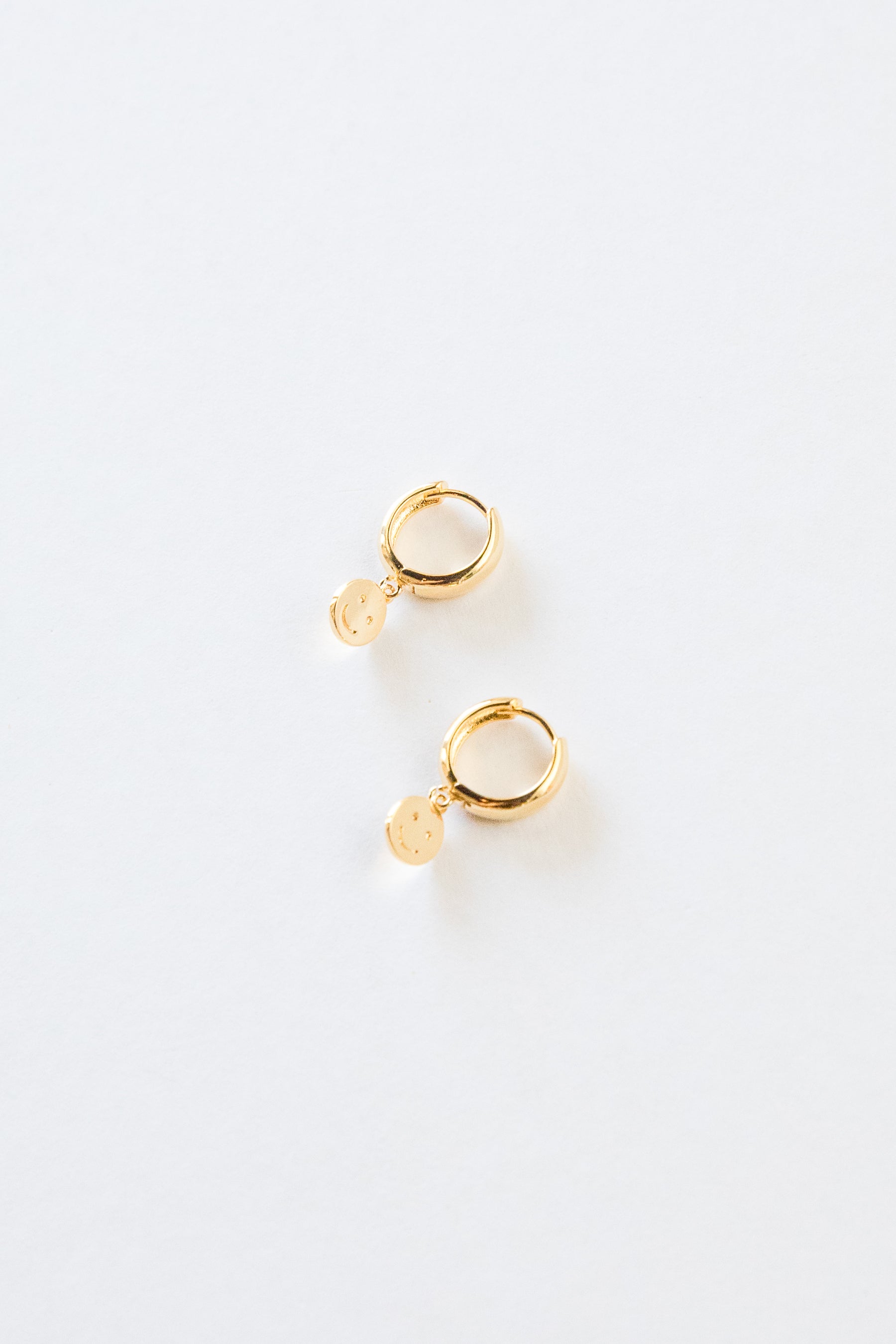 Gold Smiley Hoops