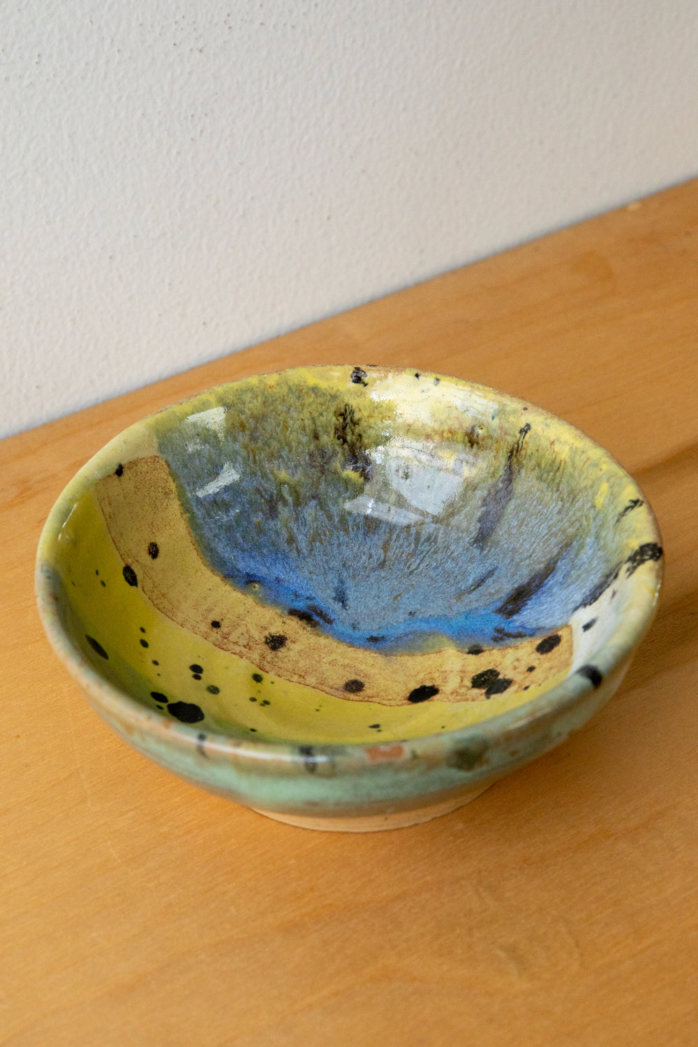 Yellow + Blue Ceramic Bowl