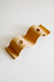 Tan Wavy Candlestick Holder