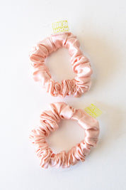 Peach Silk Mini Scrunchie Set