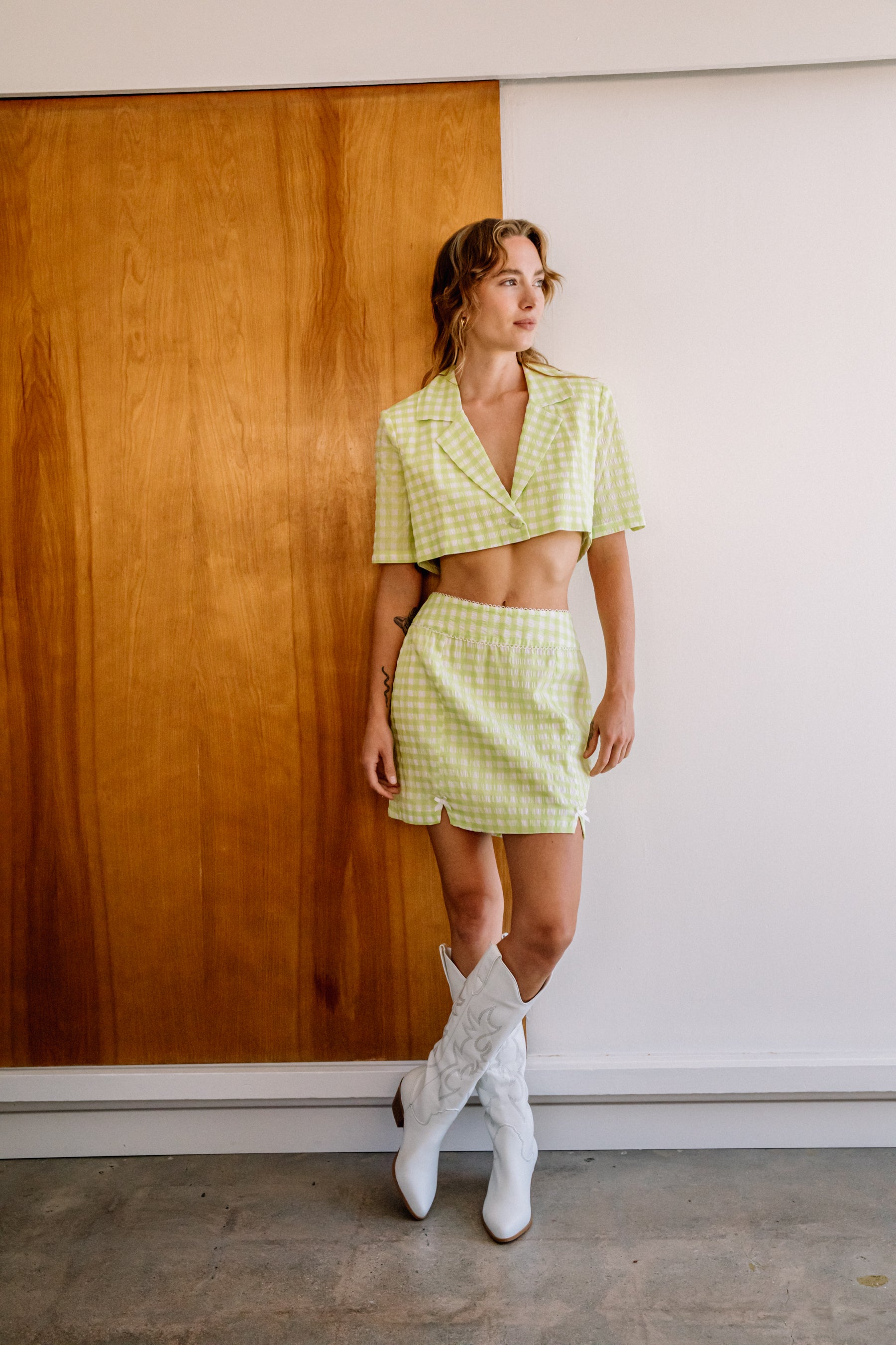 Green Maureen Mini Skirt