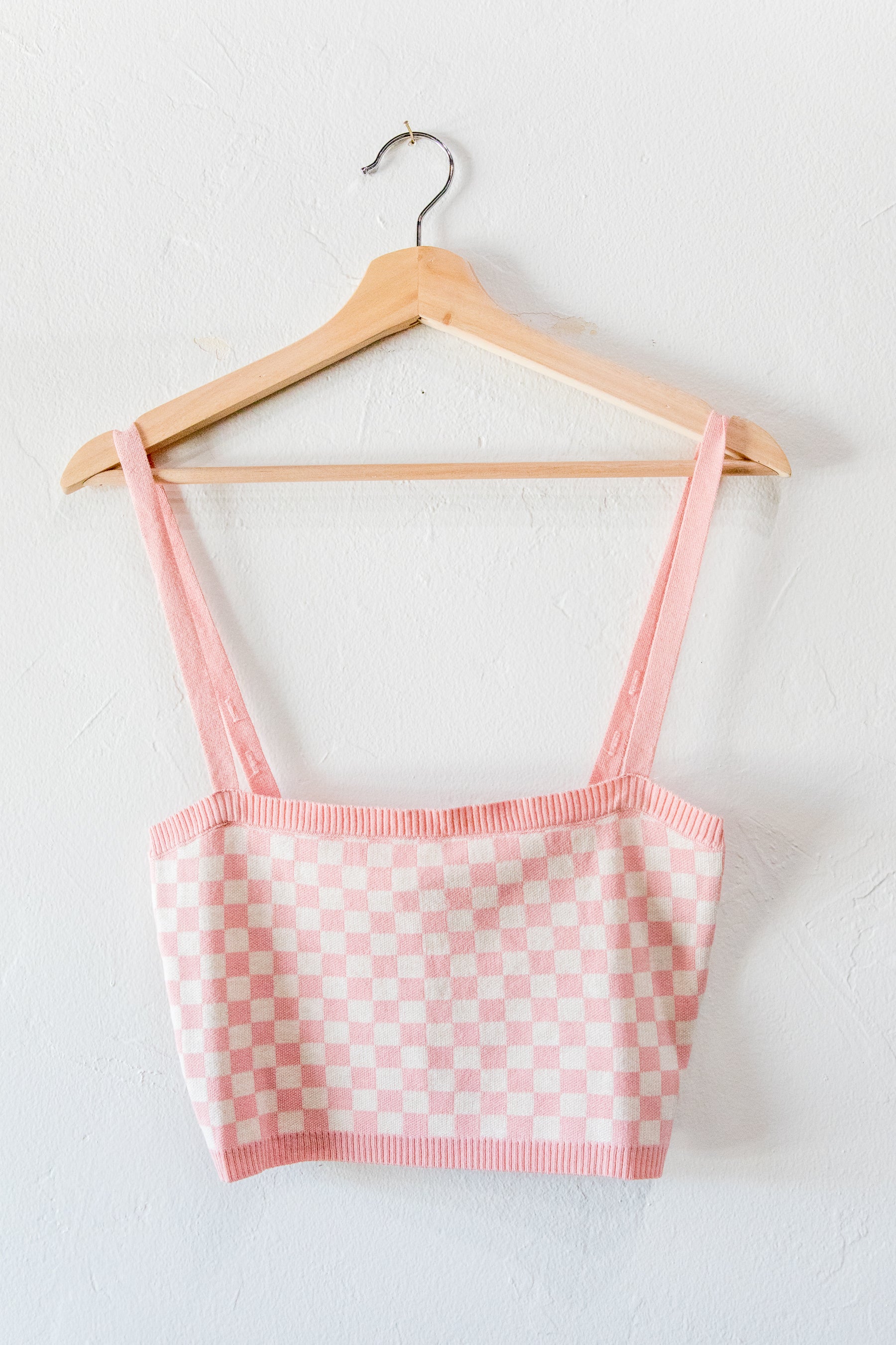 Blush Gingham Crop Tank