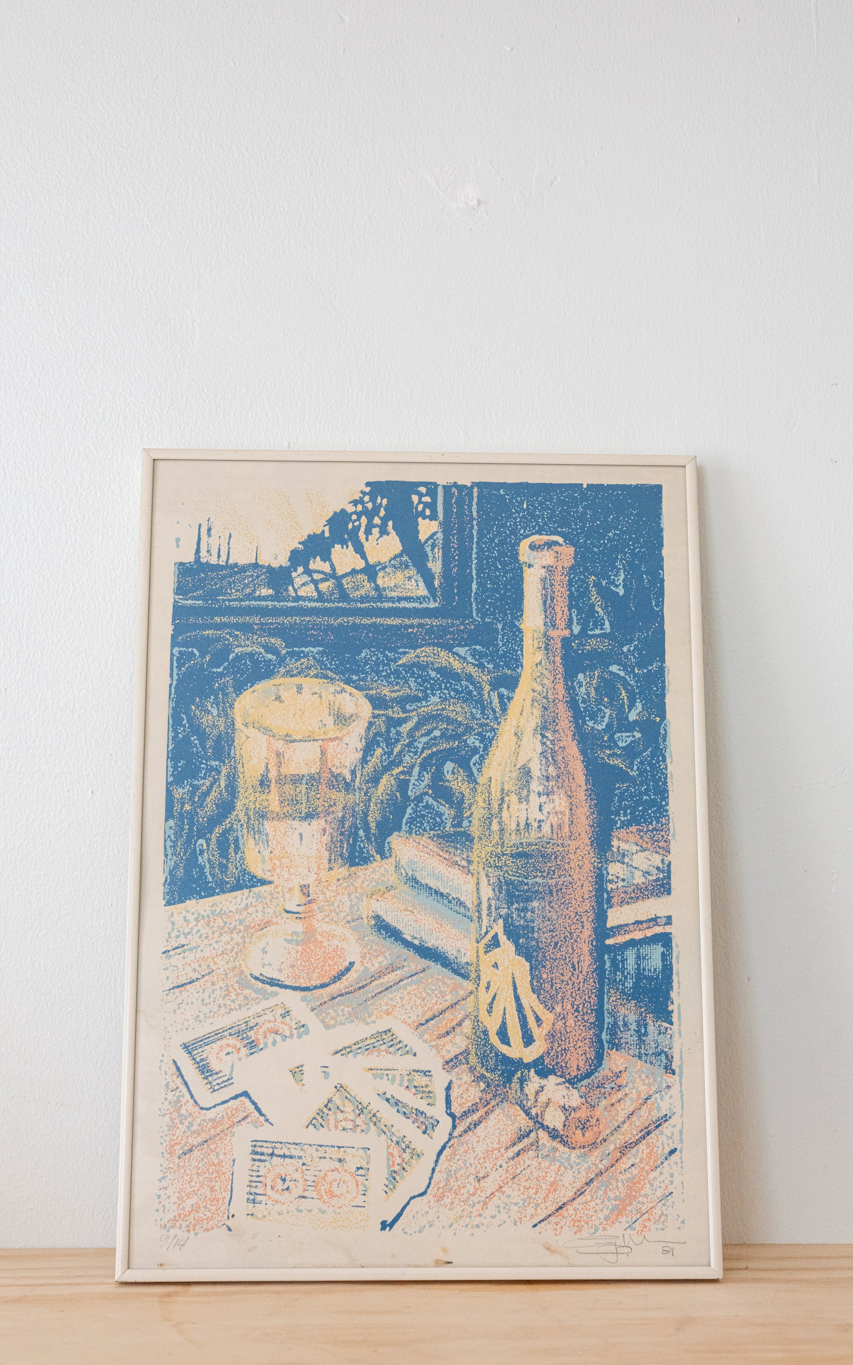 1981 Wine + Playing Cards Framed Print