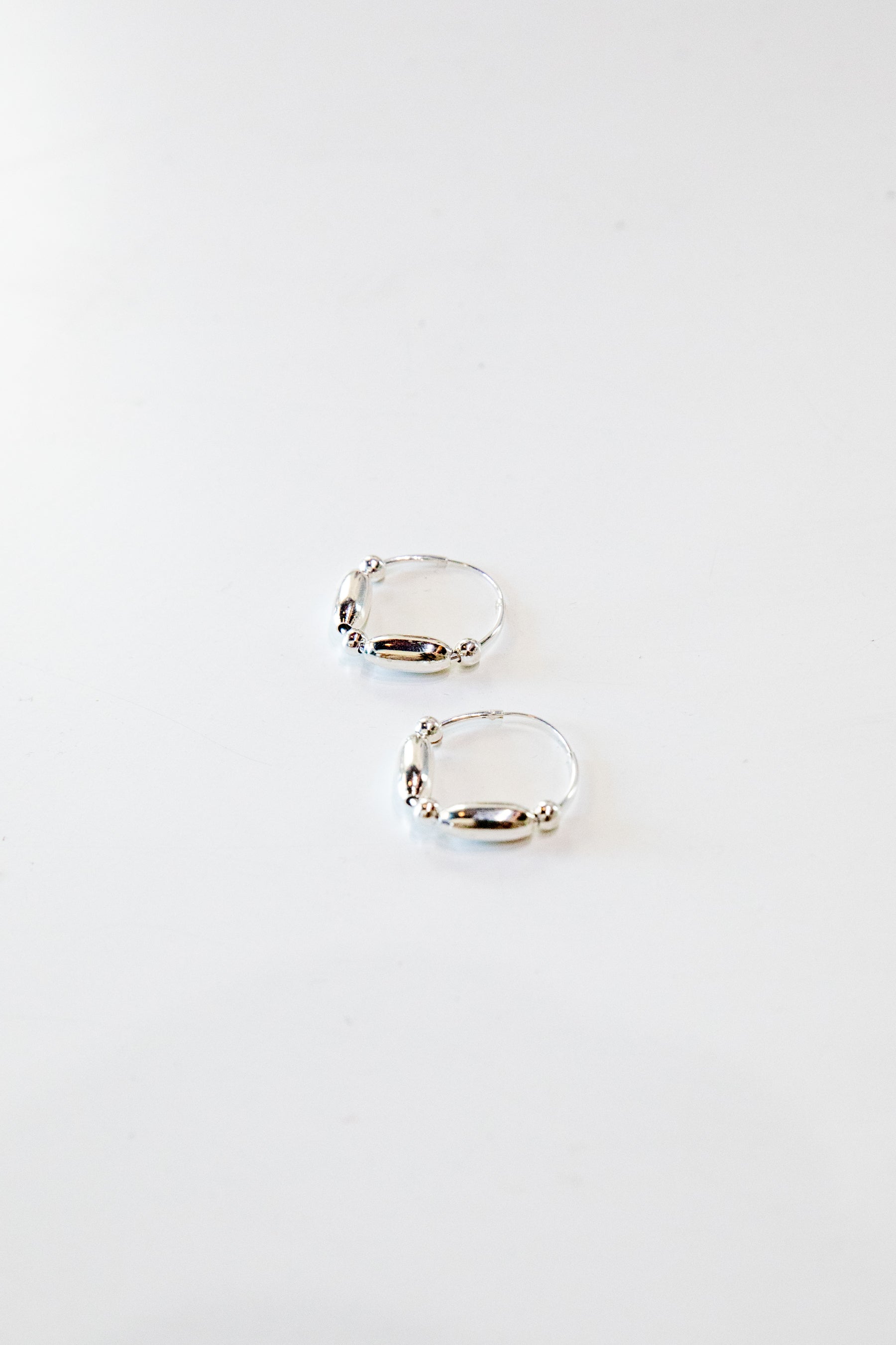 Silver Triad Hoops