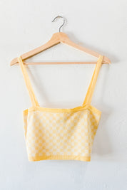 Yellow Gingham Crop Tank