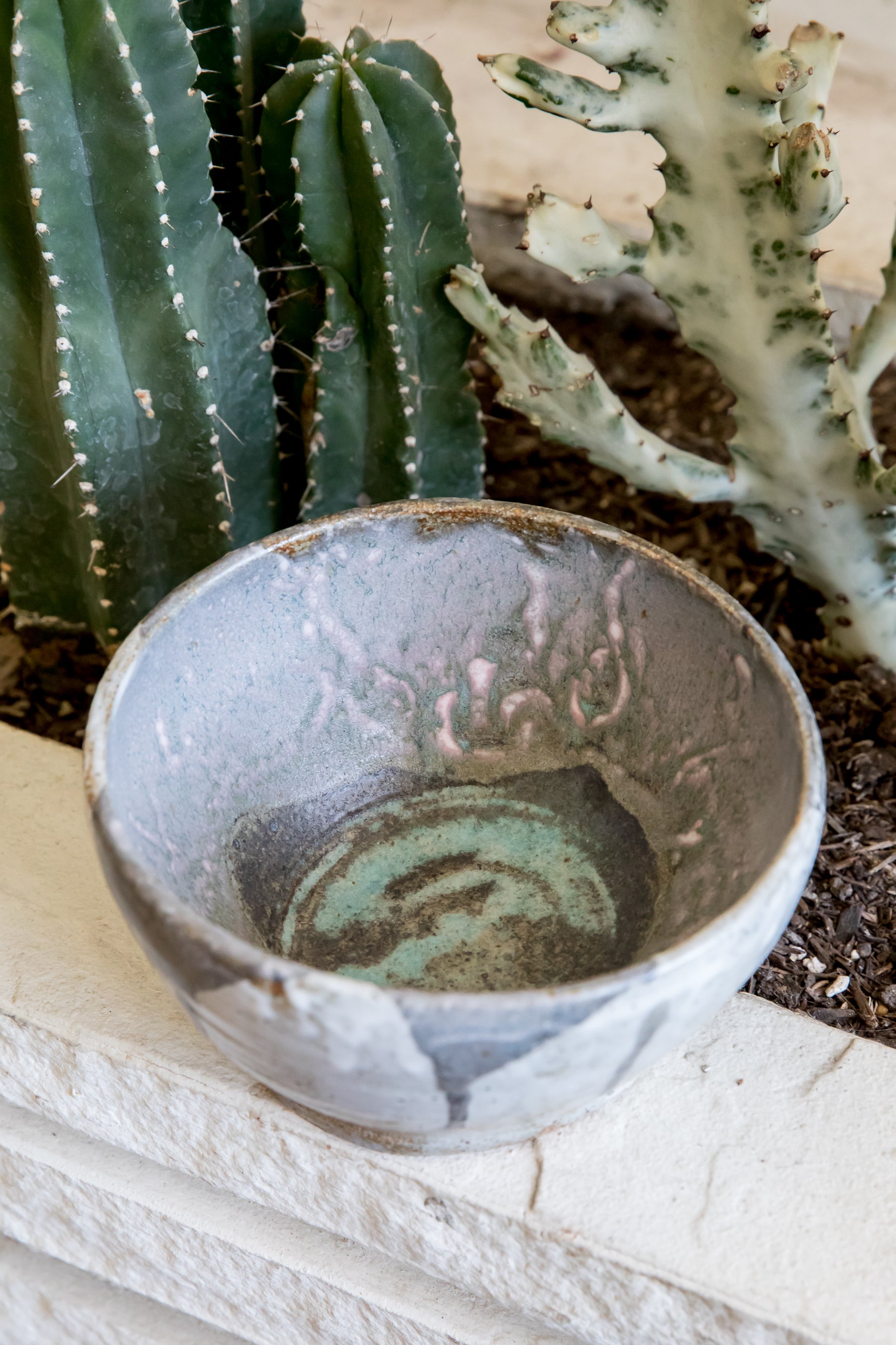 Grey Drip Glaze Bowl