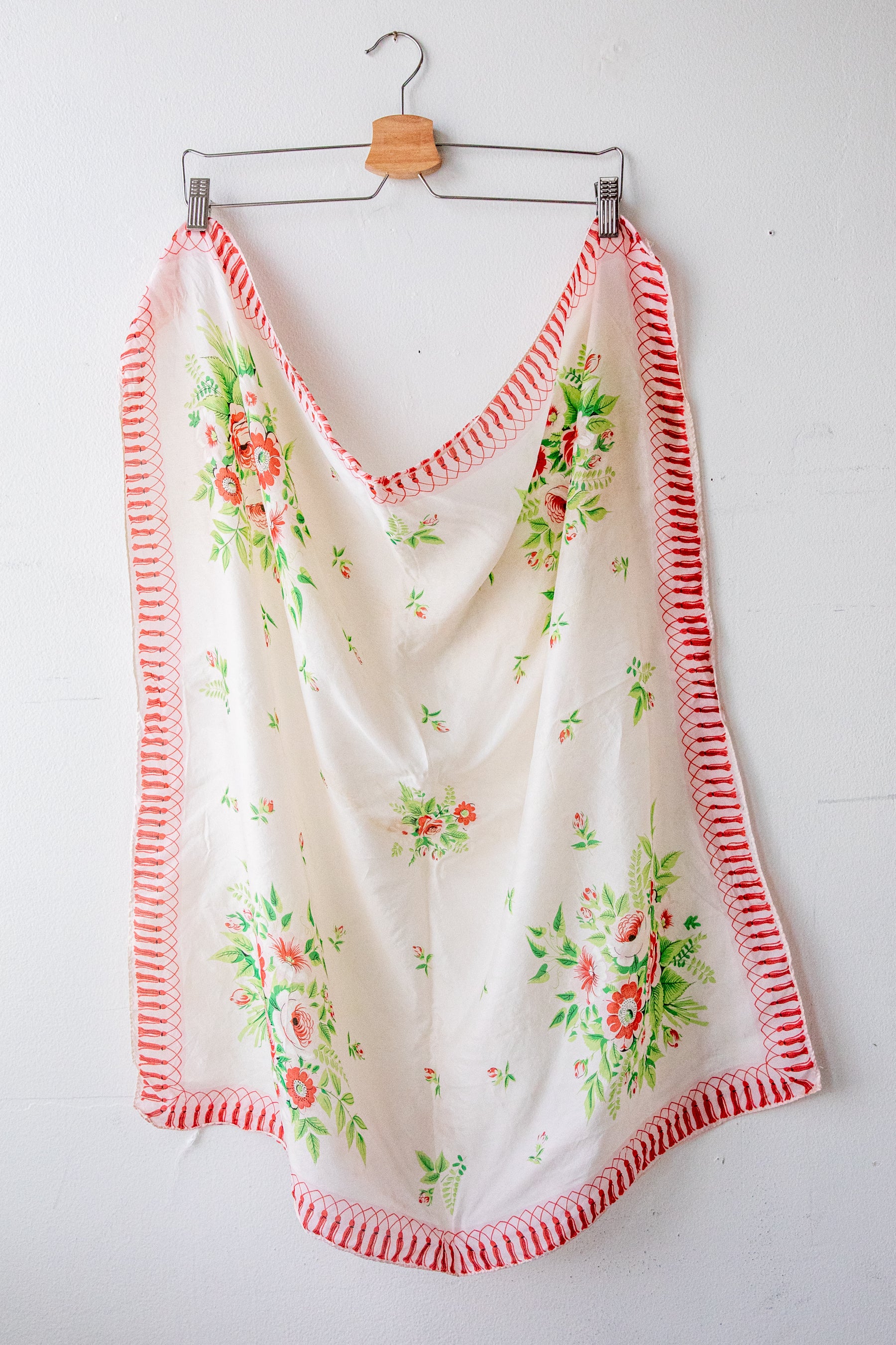 Dainty Red Floral Scarf