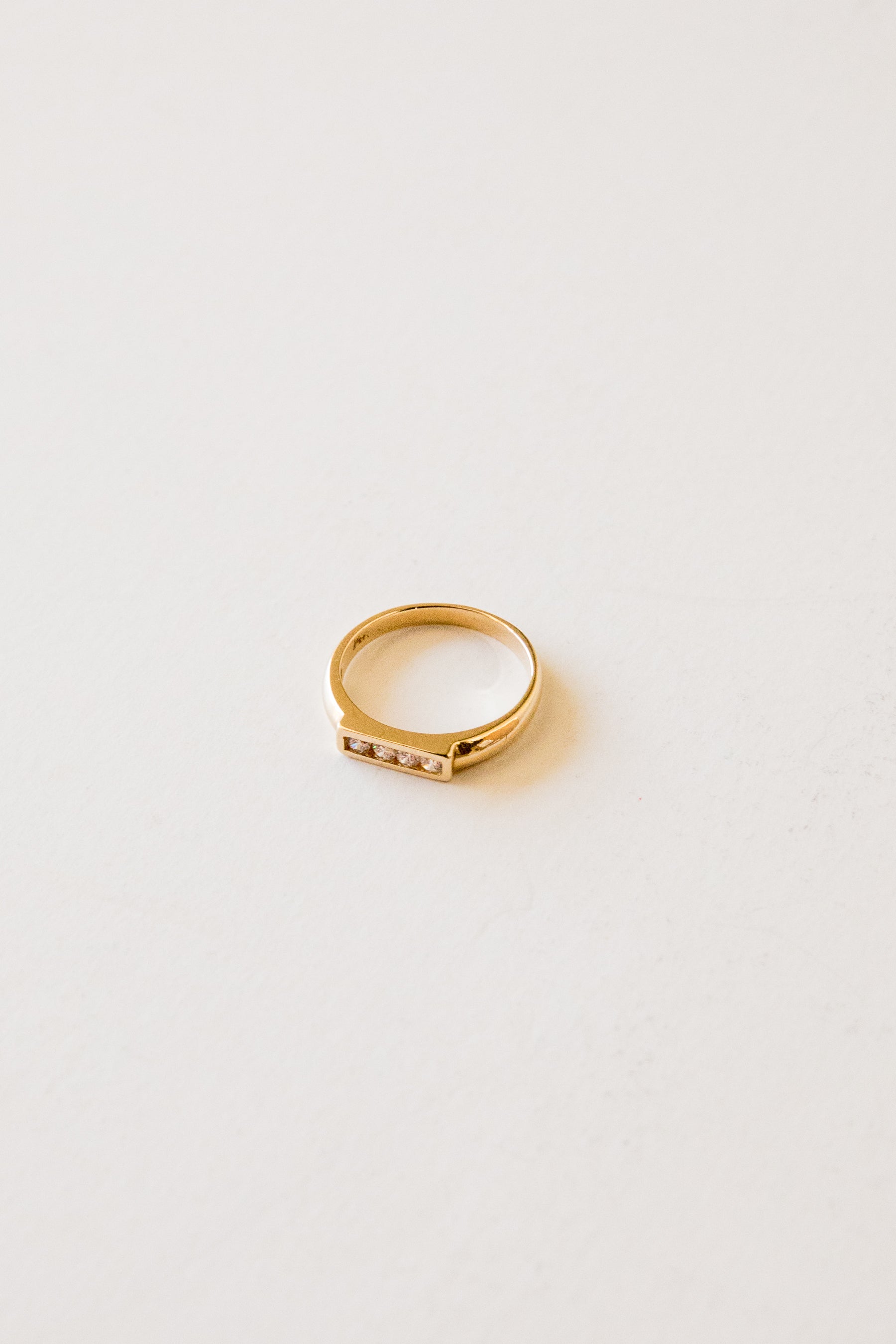 14k Diamond Bar Ring