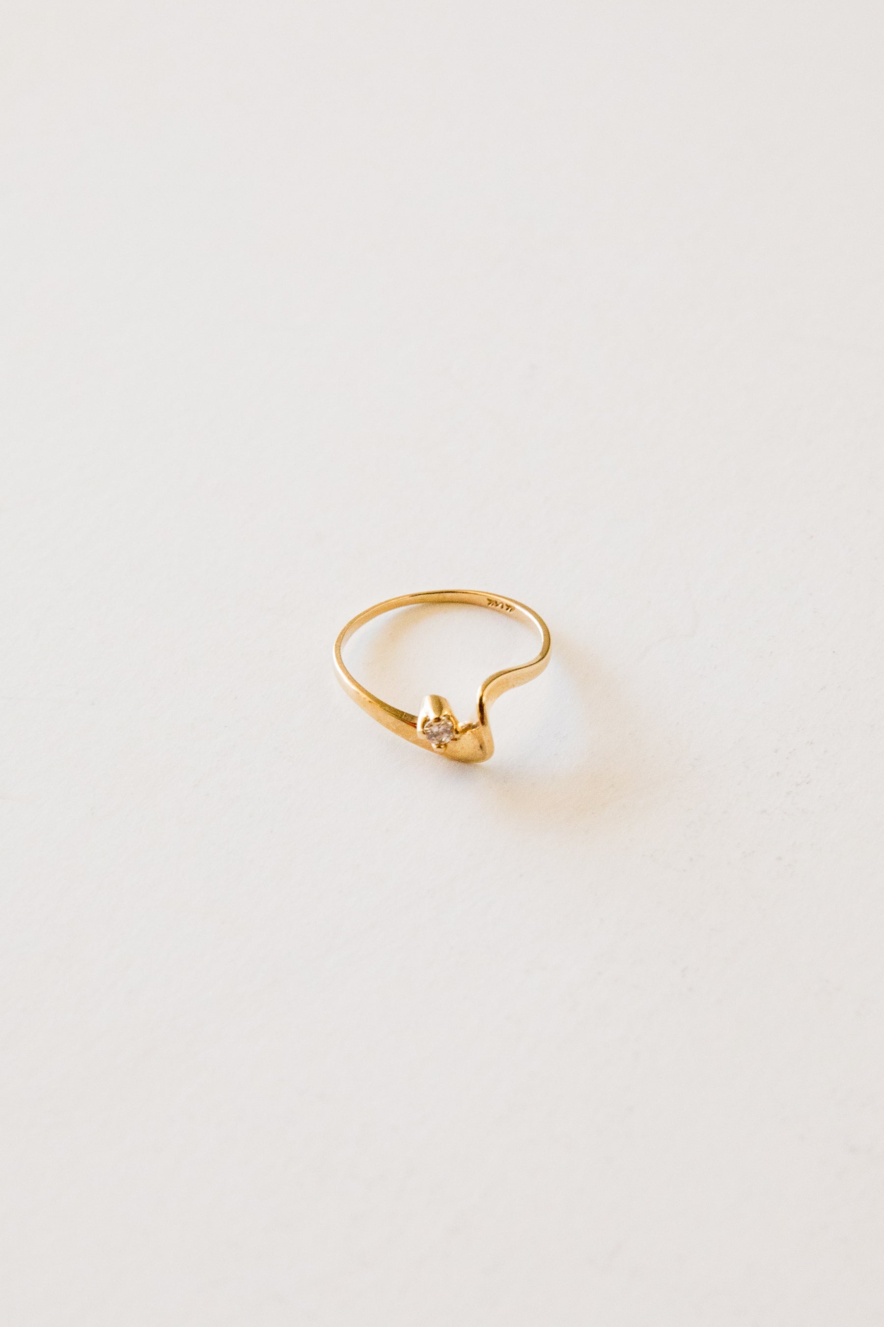 14k Modernist Diamond Ring