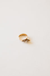 14k Angled Diamond Ring