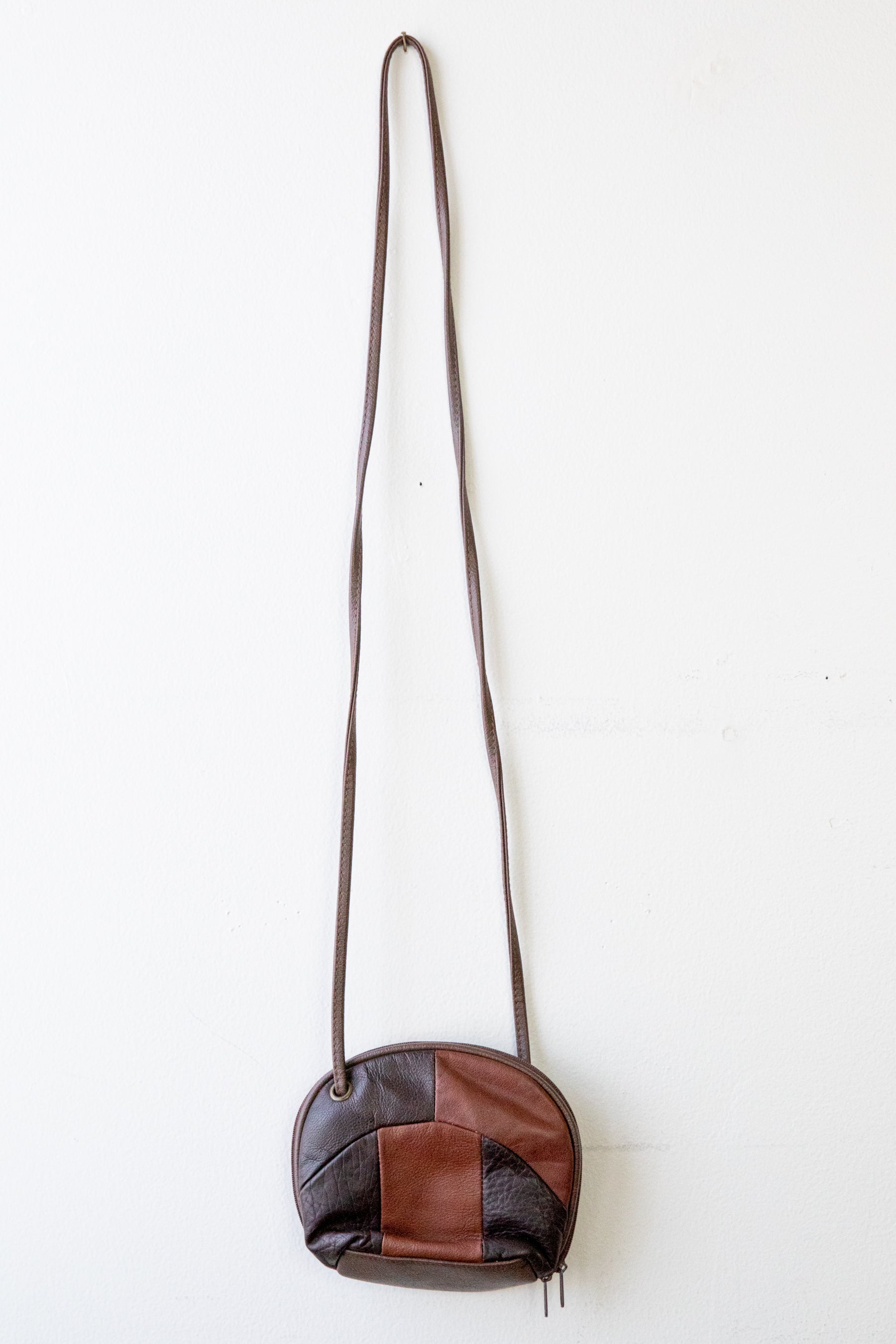 Brown Patched Leather Crossbody