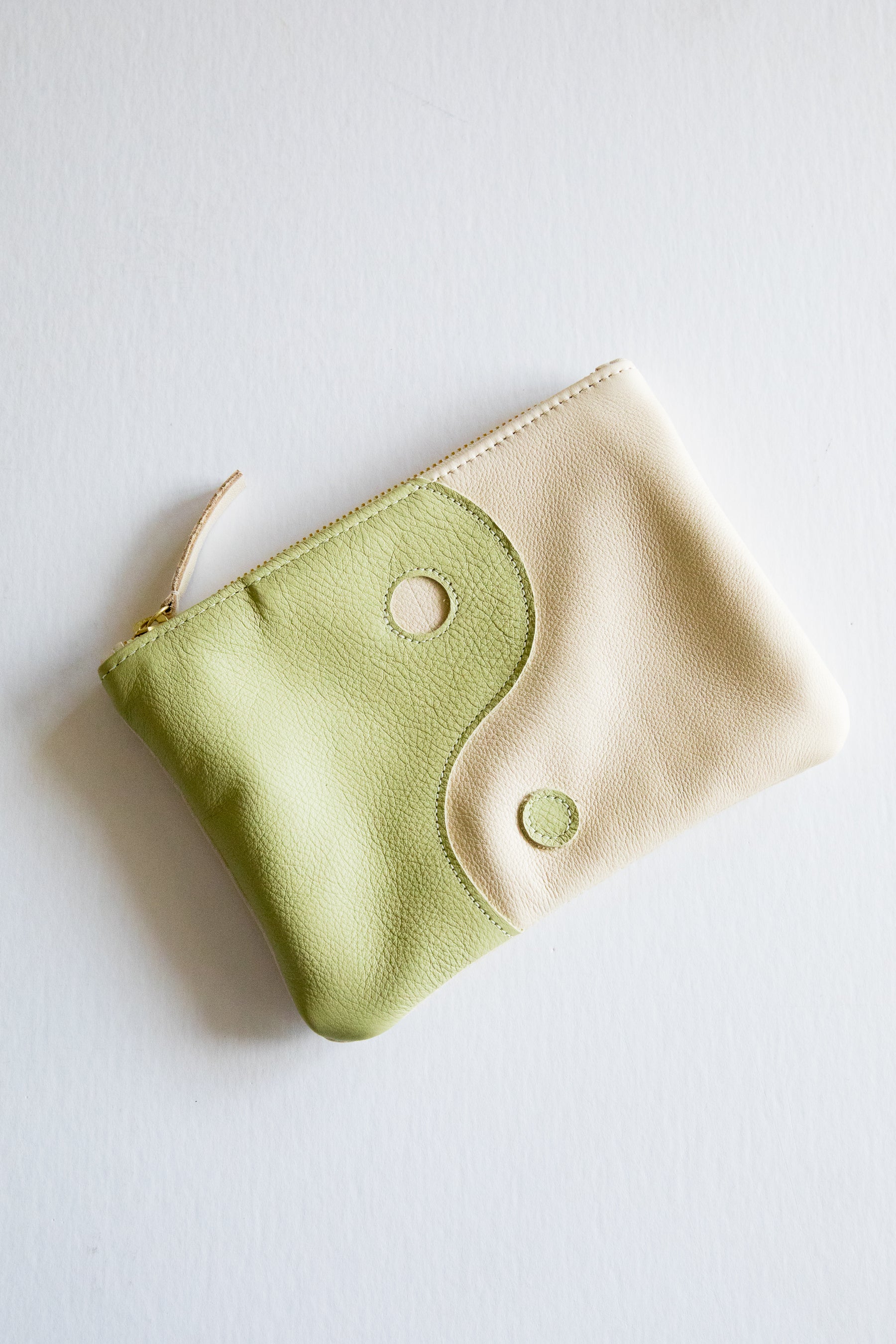 X Prism Avocado + Cream Yin Yang Zipper Pouch
