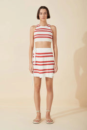 Red Stripe Ramie Tank