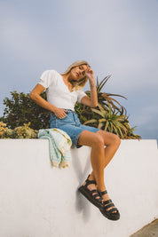 White Neve Crop Cardigan