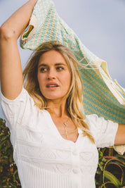 White Neve Crop Cardigan