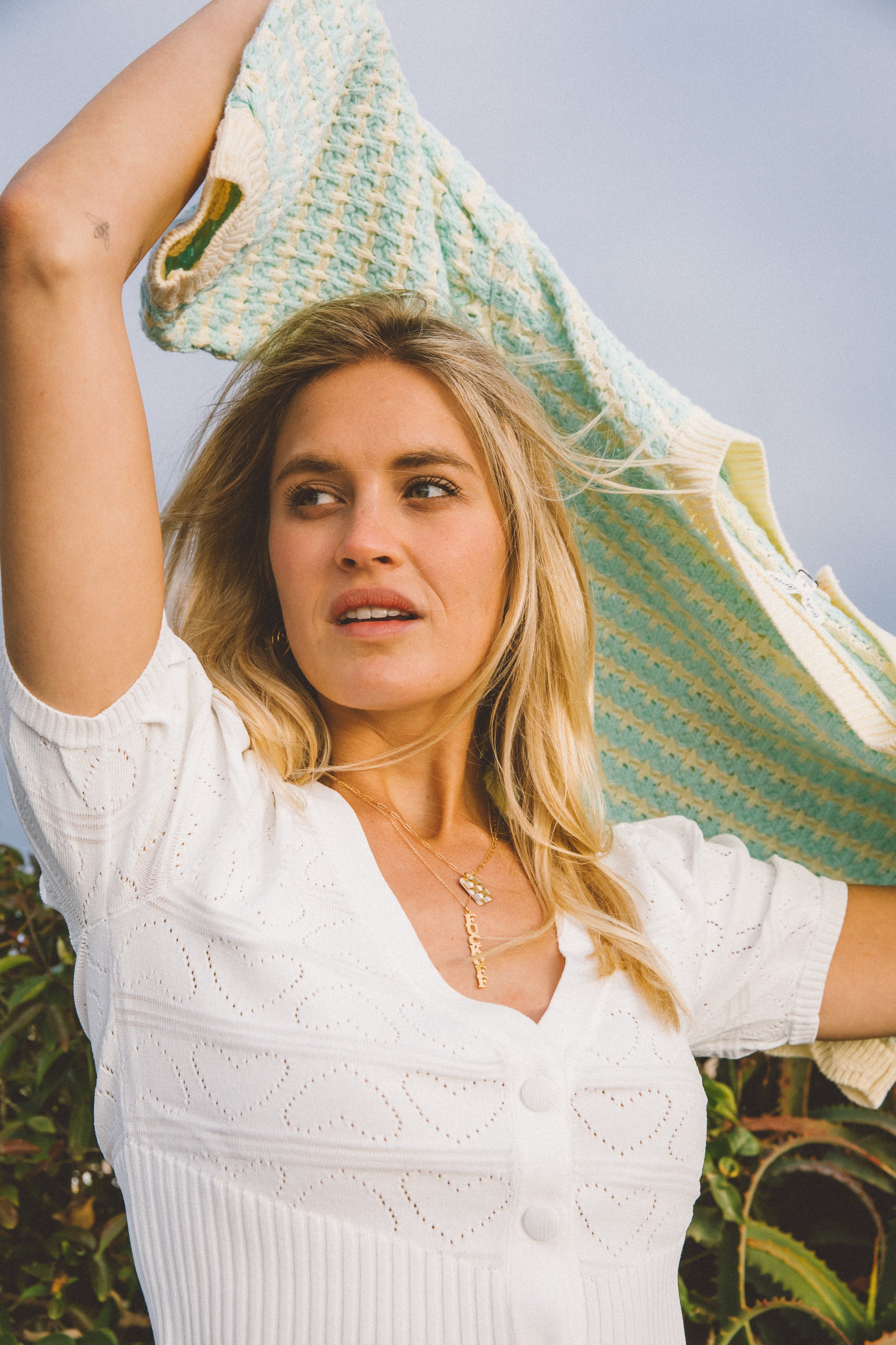 White Neve Crop Cardigan