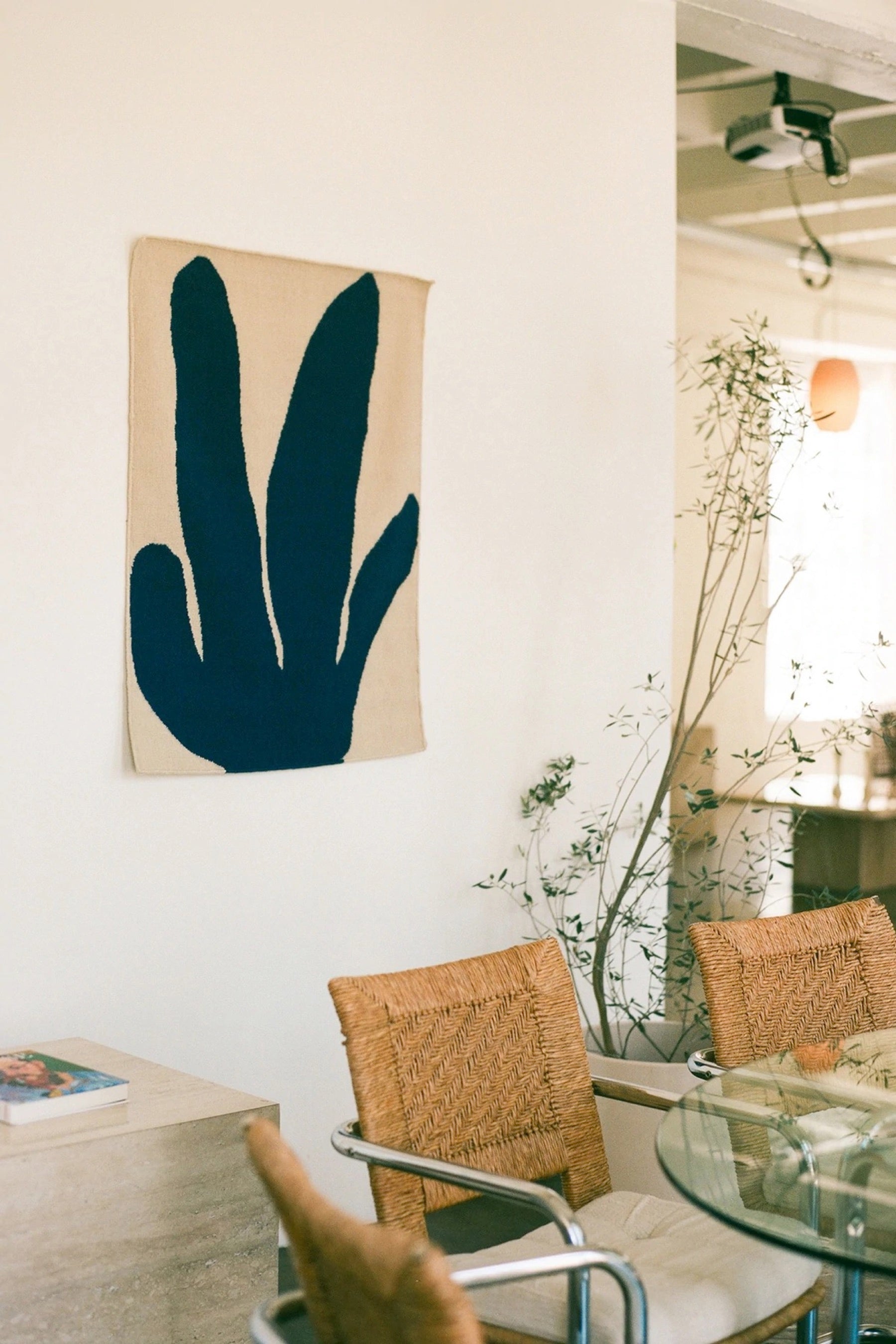 Navy Ensete Woven Art