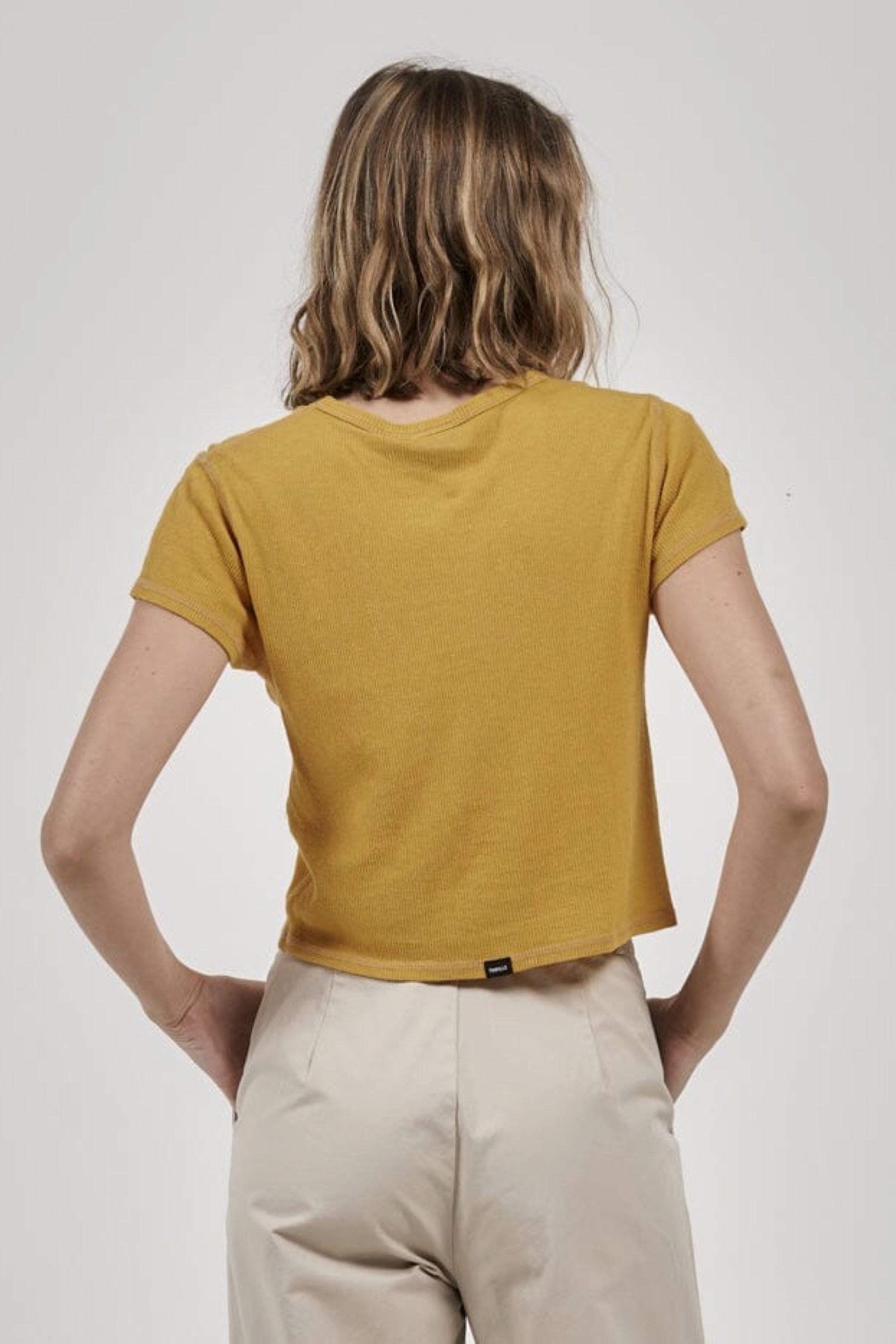 Mineral Yellow Rib Micro Tee